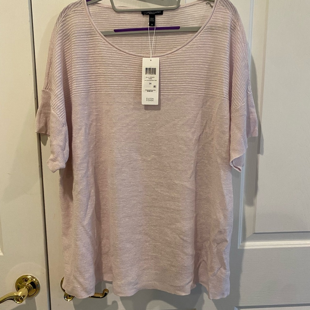 Eileen Fisher Relaxed Purple Short Sleeve Tee